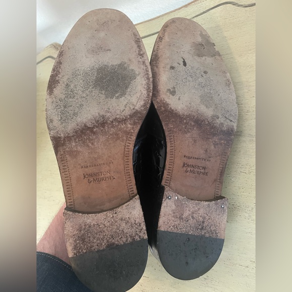 JOHNSTON & MURPHY Made In Italy Alligator Tassel Kiltie Loafer in Black Size 11 - Picture 8 of 8